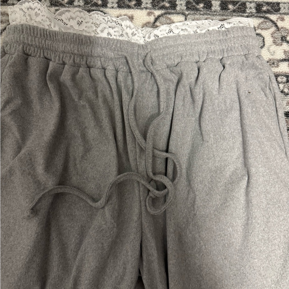 SHEIN Gray Ruffled Sweatpants